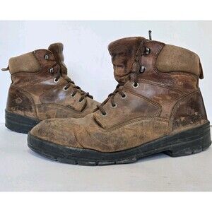 Wolverine Boots Mens 13 Brown DuraShocks Slip Resistant 6" Work Boot Leather